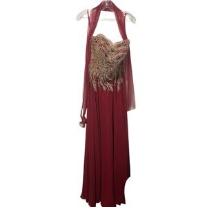 Nox Anacel Red & Gold Top - Size S